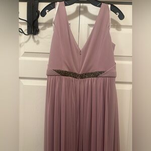 David’s Bridal Formal Dress Mauve With Sparkle Band Size 16